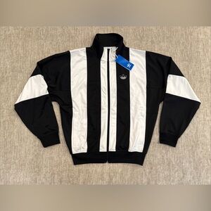 Men’s Size XS Adidas Track Jacket Zip Bailer TT ED6252 White/Black Tricot